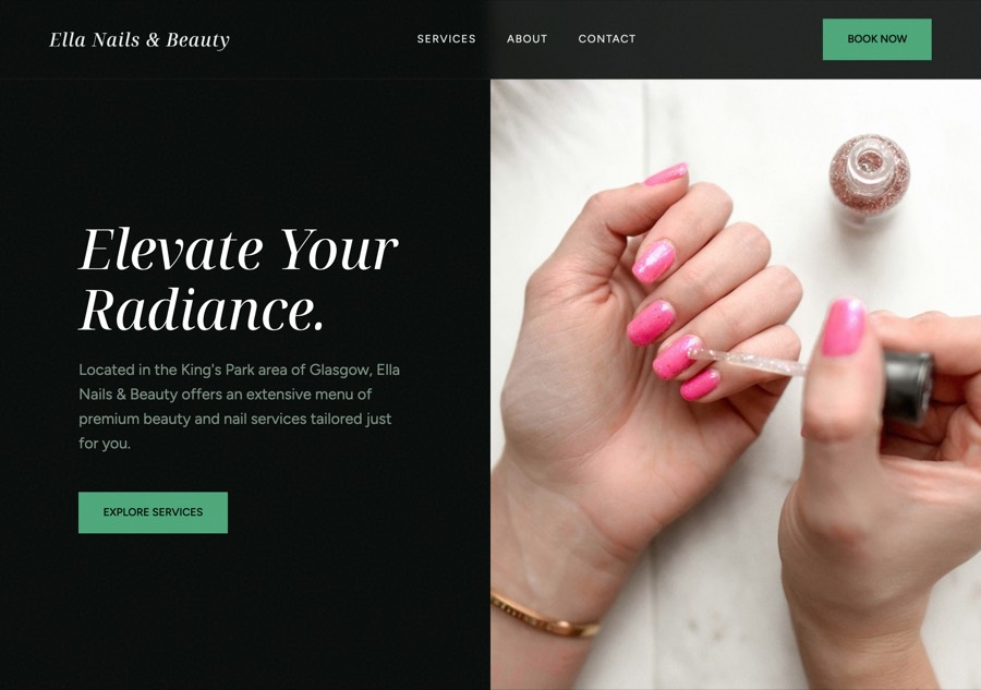 Ella Nails and Beauty website built by BlueCat Media