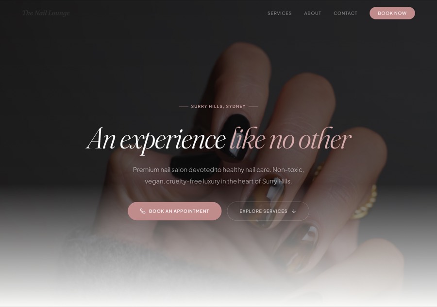 The Nail Lounge website built by BlueCat Media