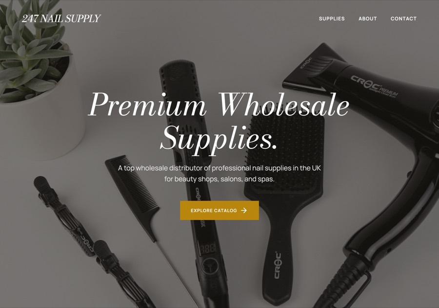 247 Nail Supply website built by BlueCat Media